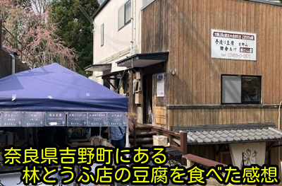 奈良県吉野町にある林とうふ店の豆腐を食べた感想