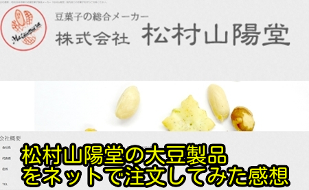 松村山陽堂の大豆製品をネットで注文してみた感想