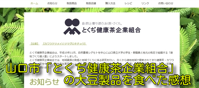 山口市「とくぢ健康茶企業組合」の大豆製品を食べた感想